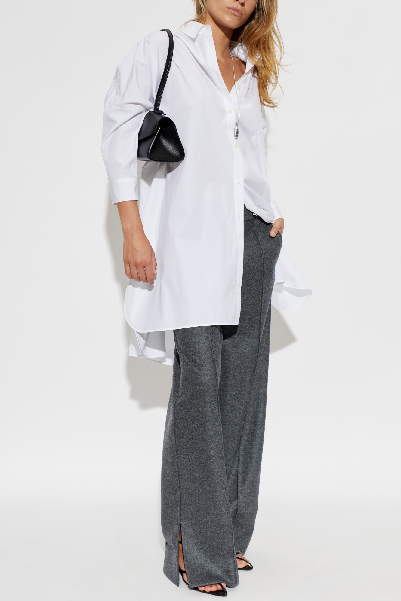 JIL SANDER Wool pants with stitched seams on the legs | Women's